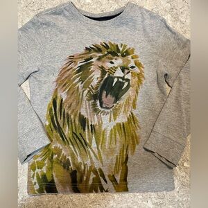 Gray Gymboree Kids 5/6 Lion Graphic Shirt